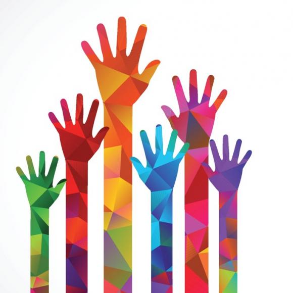 raising hands to volunteer