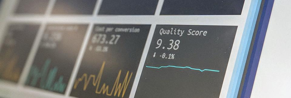 data on a screen showing graphs 