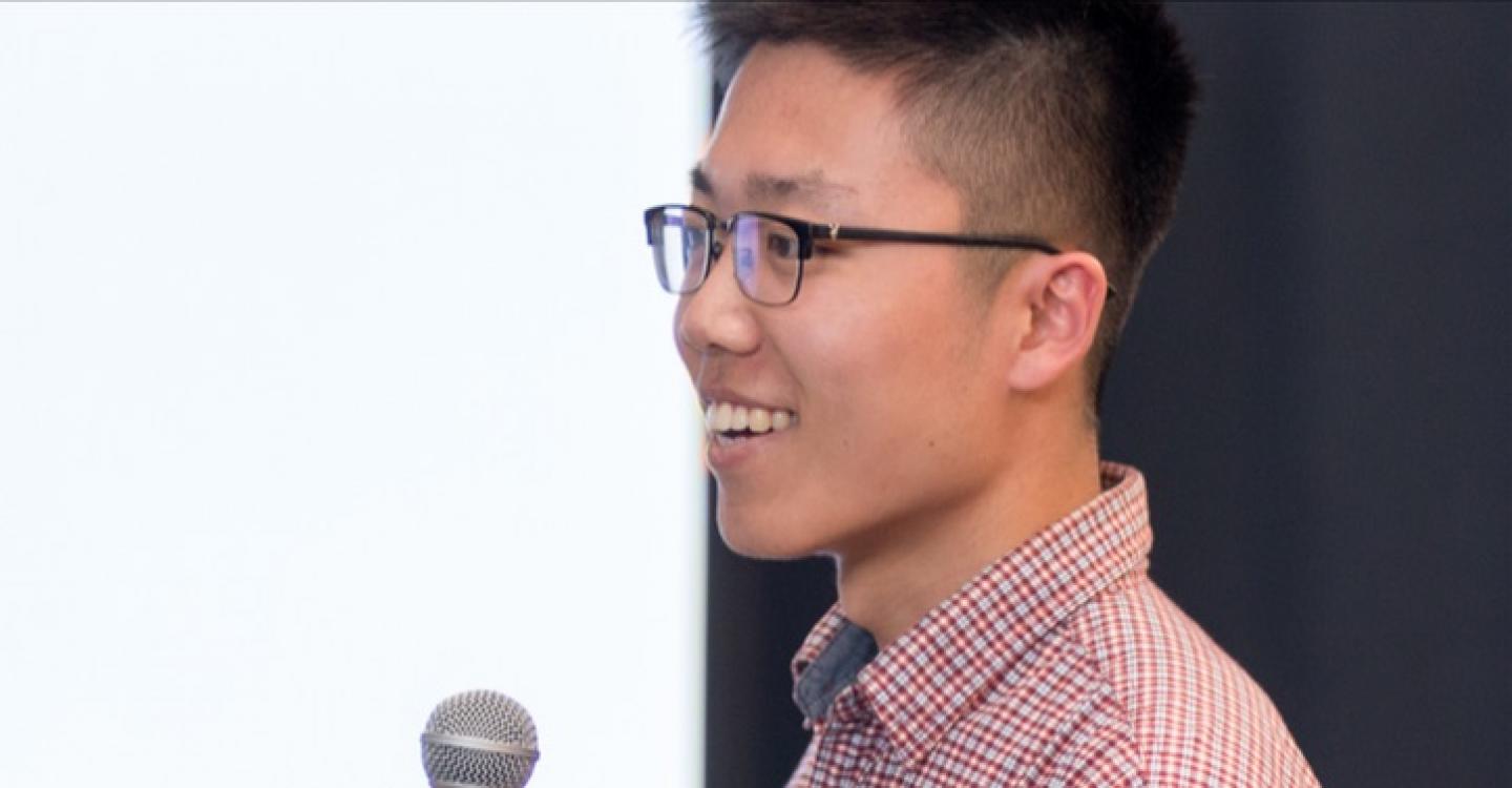 2019 DPSS student Zheng Xuyang speaking to the class.