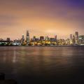 A photo of the Chicago city skyline.