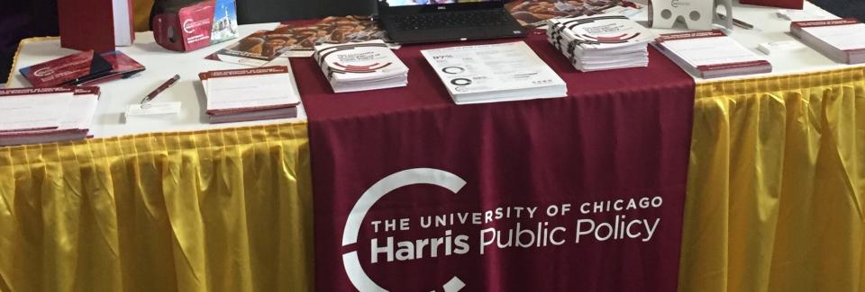 Harris Public Policy table at an Idealist fair.
