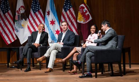Obama on stage.