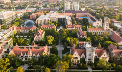 aerial view of uchicago