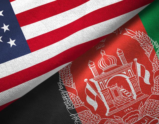A photo overlay of the Afghanistan and United States flags