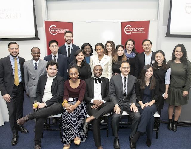 A group photo of the Obama Scholars MAIDP'19 cohort taken at a luncheon