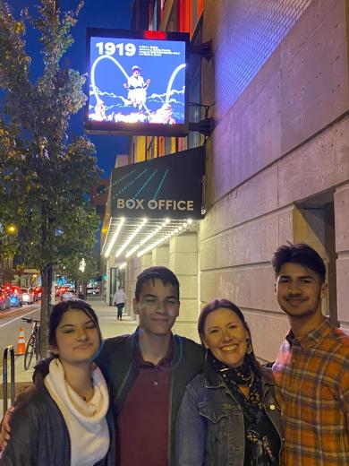 The Daniels family outside of the steppenwolf