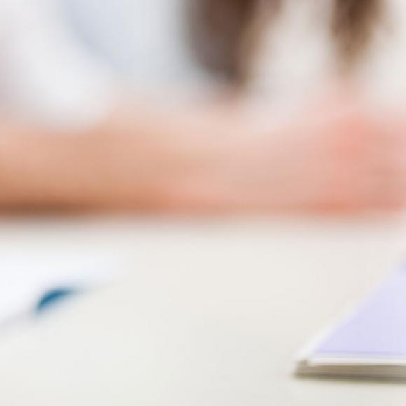 student writing