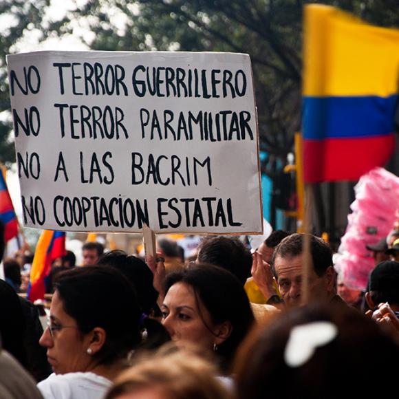 Protestors in Colombia