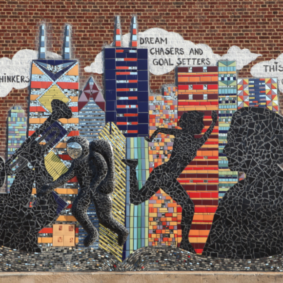 A photo of a mural.