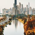 Chicago skyline in Fall